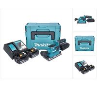 Makita DBO 382 RFJ Ponceuse vibrante sans fil 18 V 93 x 185 mm Brushless + 2x batterie 3,0 Ah + chargeur + Makpac