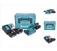 Makita DBO 382 RMJ Ponceuse vibrante sans fil 18 V 93 x 185 mm Brushless + 2x batterie 4,0 Ah + chargeur + Makpac