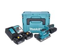 Makita DBO 382 RTJ Ponceuse vibrante sans fil 18 V 93 x 185 mm Brushless + 2x batterie 5,0 Ah + chargeur + Makpac