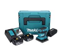 Makita DBO 480 RFJ Ponceuse vibrante sans fil 112 x 102mm 18 V + 2x Batteries 3,0 Ah + Chargeur + Coffret Makpac