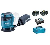 Makita DBO180RFJ Ponceuse Excentrique À Batteries 18V Li-Ion Set (2x Batterie 3.0Ah) Dans MAKPAC - 125mm