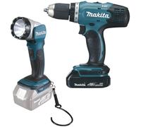 Makita DDF453SYEL Perceuse-visseuse sans fil avec lampe de poche Li-Ion 18V/1,5Ah