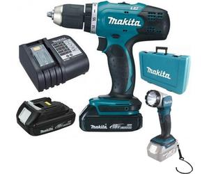 Makita DDF453SYEL Perceuse-visseuse sans fil avec lampe de poche Li-Ion 18V/1,5Ah