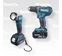 MAKITA Perceuse-visseuse sans fil avec torche 3x Li-ion LXT 18V/3,0 Ah, Makpac DDF482RFJ1