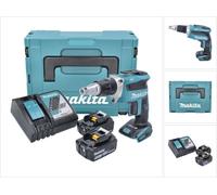 Makita DFS 452 RTJ Visseuse plaque de plâtre sans fil, sans balai, 18V + 2x Batteries 5,0 Ah + Chargeur + Makpac