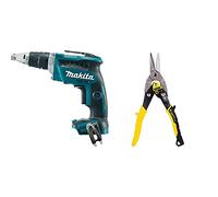 MAKITA DFS452Z - Atornillador 18V litio BL 4.000rpm & Stanley Aviation Snips - Coupe Droite (2-14-563)