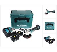 Makita DGA 504 RGJ Meuleuse d'angle sans fil 18 V 125 mm Brushless + 2x Batteries 6.0 Ah + Chargeur + Coffret Makpac