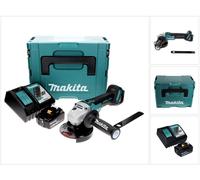 Makita DGA 506 RG1J Meuleuse d'angle sans fil 18 V 125 mm Brushless + 1x Batterie 6.0 Ah + Chargeur + Coffret Makpac