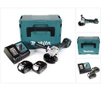 Makita DGA 517 RFJ Meuleuse d'angle sans fil 18 V 125 mm + 2x Batteries 3,0 Ah + Chargeur + Coffret de transport Makpac 3
