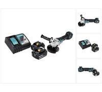 Makita DGA 517 RG Meuleuse d'angle sans fil 18 V 125 mm Brushless + 2x batterie 6,0 Ah + chargeur