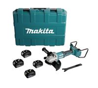 Makita DGA 900 M4KX2 Meuleuse d'angle sans fil 36V ( 2x18V ) 230mm Brushless + 4x Batteries 4,0Ah + Écrou de serrage rapide ''Ezynut'' + Coffret - sans chargeur