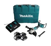 Makita DGA 900 PM4KX2 Meuleuse d'angle sans fil 36V ( 2x18V ) 230mm Brushless + 4x Batteries 4,0Ah + Chargeur double + Écrou de serrage rapide ''Ezynut'' + Coffret