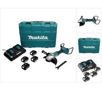 Makita DGA 900 PT4KX2 Meuleuse d'angle sans fil 36V ( 2x18V ) 230mm Brushless + 4x Batteries 5,0Ah + Chargeur double + Écrou de serrage rapide ''Ezynut'' + Coffret