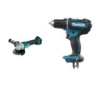 Makita DGA504Z - Mini-meuleuse à batterie 18V lithium-ion 125 mm BL seule machine sans chargeur ni batterie Noir 60 x 450 mm & DDF482Z Perceuse visseuse 60 nm 18 V Bleu