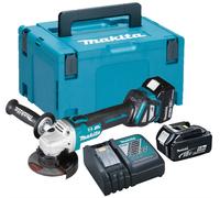 Makita DGA513RTJ Meuleuse D'angle Sans-fil - 18V Li-ion - 2 Batteries 5,0 Ah - MAKPAC - 125 Mm - Brushless