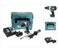 Makita DHP 458 RF1J Perceuse-visseuse à percussion sans fil 18 V 91 Nm + 1x Batterie 3,0 Ah + Chargeur + Coffret Makpac