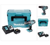 Makita DHP 482 RG1J Perceuse-visseuse à percussion sans fil 18 V 62 Nm + 1x batterie 6,0 Ah + chargeur + Makpac