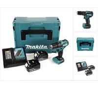 Makita DHP 483 RTJ 18 V Li-Ion Brushless Perceuse visseuse à percussion sans fil avec boîtier Makpac + 2x Batteries BL 1850 5,0 Ah + Chargeur DC18RC