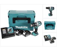 Makita DHP 484 RMJ 18V Brushless Li-Ion Perceuse visseuse à percussion sans fil avec boîtier Makpac + 2x Batteries BL 1840 4,0 Ah + Chargeur DC18RC