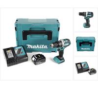 Makita DHP 484 RT1J 18V Brushless Li-Ion Perceuse visseuse à percussion sans fil avec boîtier Makpac + 1x Batterie BL 1850 5,0 Ah Chargeur DC18RC