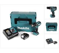 Makita DHP 485 RT1J Perceuse visseuse à percussion sans fil 18 V Li-Ion + 1x Batterie 5,0 Ah + 1x Chargeur + 1x Coffret de transport
