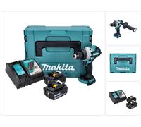 Makita DHP 486 RTJ Perceuse-visseuse à percussion sans fil 18 V 130 Nm Brushless + 2x Batteries 5.0 Ah + Chargeur + Coffret Makpac
