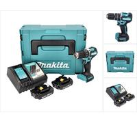 Makita DHP 487 RAJ Perceuse-visseuse à percussion sans fil 18 V 40 Nm Brushless + 2x Batteries 2,0 Ah + Chargeur + Makpac