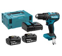 Makita DHP485RTJ - Perceuse Visseuse À Percussion 18 V Li-Ion 5 Ah Ø 13 Mm (2x Batterie 5,0Ah ) Dans MAKPAC - Moteur BL