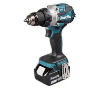 Makita DHP489RTJ Perceuse combinée sans balais Li-ion LXT 18 V avec 2 batteries 5,0 Ah et chargeur fourni dans un étui Makpac