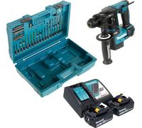 Makita DHR 171 RTX3 Marteau perforateur sans fil 18 V 1,2 J SDS-Plus Brushless + 2x batterie 5,0 Ah + chargeur + 65 pcs. d'accessoires + coffret
