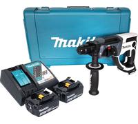 Makita DHR 202 RFW Marteau perforateur sans fil 18 V 20 mm 2,0 J blanc + 2x batterie 3,0 Ah + chargeur + coffret