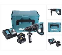 Makita Perforateur burineur SDS-Plus DHR 202 RTJ 18 V avec 2x 5,0 Ah, Makpac, Chargeur