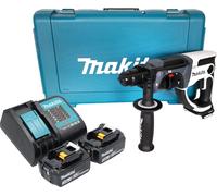 Makita DHR 202 SF2W Marteau perforateur sans fil 18 V 20 mm 2,0 J blanc + 2x batterie 3,0 Ah + chargeur + coffret