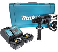 Makita DHR 202 SGW Marteau perforateur sans fil 18 V 20 mm 2,0 J blanc + 2x batterie 6,0 Ah + chargeur + coffret