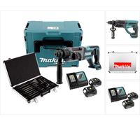 Makita DHR 241 RTJ Marteau perforateur sans fil 18 V Li-Ion avec prise SDS-Plus en Makpac + 2x BL 1850 B batterie 5,0 Ah + DC 18 RC chargeur rapide + Makita D-42444 SDS-Plus set de forets-burineurs 17