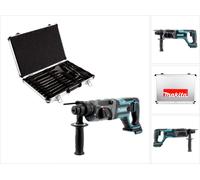 Makita DHR 241 Z Marteau perforateur sans fil 18 V Li-Ion avec prise SDS-Plus Solo + Makita D-42444 Jeu de forets-burineurs SDS-Plus 17 pièces en coffret aluminium - sans batterie, sans chargeur