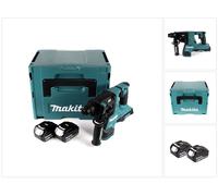 Makita DHR 280 MJ 2 x 18 V 36 V Li-Ion Marteau perforateur sans fil 28 mm pour SDS-PLUS en Makpac + 2 x 4,0 Ah batterie - sans chargeur