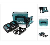 Makita DHR 280 PG4J 2 x 18 V 36 V Li-Ion Marteau perforateur sans fil 28 mm Brushless pour SDS-PLUS en Makpac + 4 x 6,0 Ah batterie + chargeur double