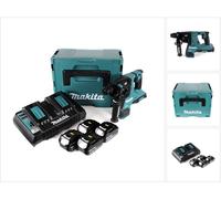 Makita DHR 280 PT4J 2 x 18 V 36 V Li-Ion Marteau perforateur sans fil 28 mm pour SDS-PLUS en Makpac + 4 x 5,0 Ah batterie + double chargeur