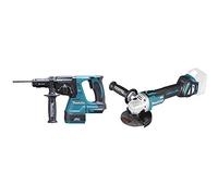 Makita DHR243Z Marteau Perforateur SDS+ sans Fil à 3 Modes, 18 V, Bleu Multicolore & DGA511Z Meuleuse d'Angle sans Batterie 18 V