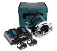 Makita DHS 782 PF2J Scie circulaire portative sans fil 36V (2x18V) 190 mm Brushless en Makpac + 2x 3,0 Ah batterie + double chargeur