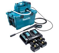 Makita DHW 080 PG4K Nettoyeur haute pression sur batterie 36 V ( 2x 18 V ) 80 bar 380 l/h Brushless + 4x batterie 6,0 Ah + chargeur double