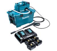 Makita DHW 080 PM4K Nettoyeur haute pression sur batterie 36 V ( 2x 18 V ) 80 bar 380 l/h Brushless + 4x batterie 4,0 Ah + chargeur double