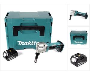 Makita DJN 161 F1J 18 V Grignoteuse sans fil + Coffret de transport Makpac + 1x Batterie BL 1830 3,0 Ah - sans Chargeur