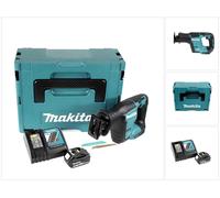 Makita DJR 188 RTJ Brushless Li-ion Scie récipro sans fil 18 V + Coffret Makpac + 1x Batterie 5,0 Ah / 5000 mAh + Chargeur Makita DC 18 RC