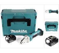 Makita DJS 161 M1J 18 V Li-Ion Cisaille métal avec Coffret de transport Makpac + 1 x chargeur 4,0 Ah - sans batterie