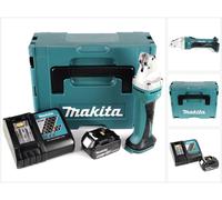 Makita DJS 161 RT1J 18 V Li-Ion Cisaille métal + coffret de transport Makpac + 1 x Batterie 4,0 Ah + Chargeur