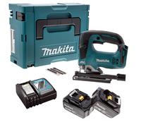 Makita DJV182RTJ Scie Sauteuse Sans-fil - 18V Li-ion - 2 Batteries 5,0 Ah - MAKPAC - Poignée En D - Variable - Brushless