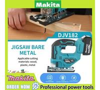 Makita DJV182Z 340W scie sauteuse électrique sans brosse avec lame de scie poignée de baril sans fil scie sauteuse outil électrique de charpentier Portable Sans batterie
