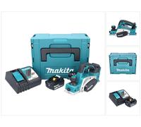 Makita DKP 180 RG1J Rabot sans fil 18 V 82 mm + 1x batterie 6,0 Ah + chargeur + Makpac